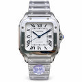 Cartier Santos Large Steel White Dial Automatic Bracelet Watch – KDY
