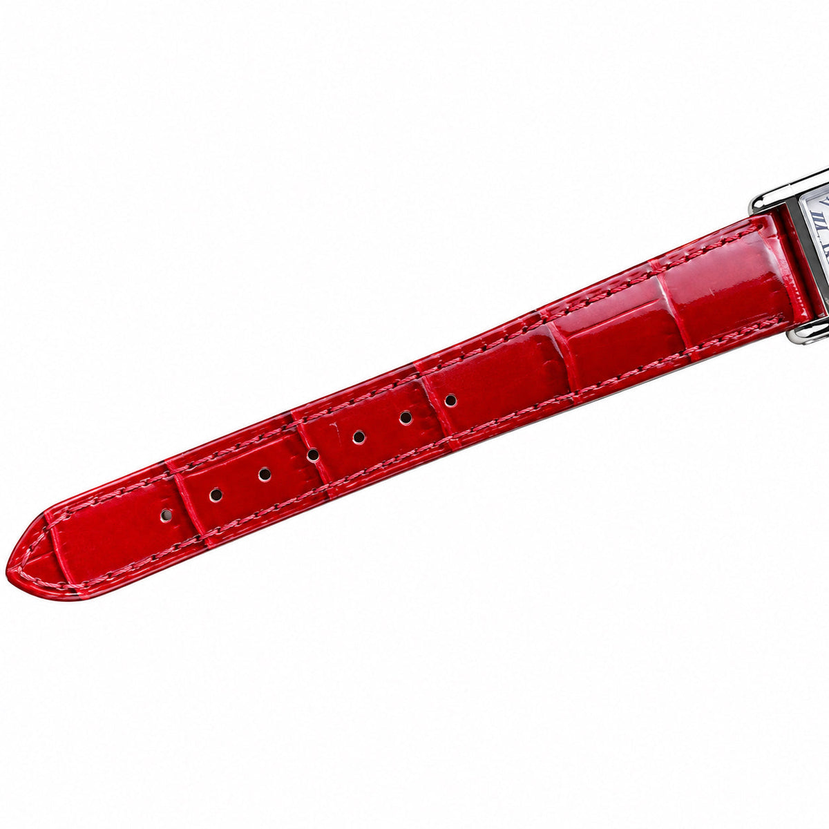 Cartier Tank Must Watch – Silver Case Red Leather Strap